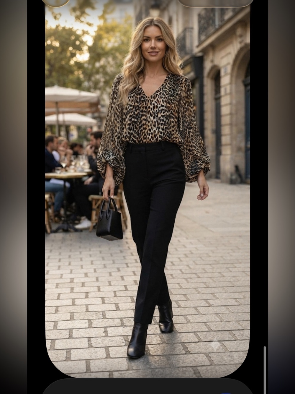 New Ganni plated georgette Leopard Top Blouse size M - Picture 4 of 15